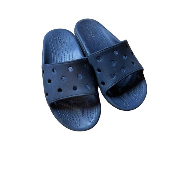 Crocs Navy Blue Slides size 13 - Picture 1 of 4
